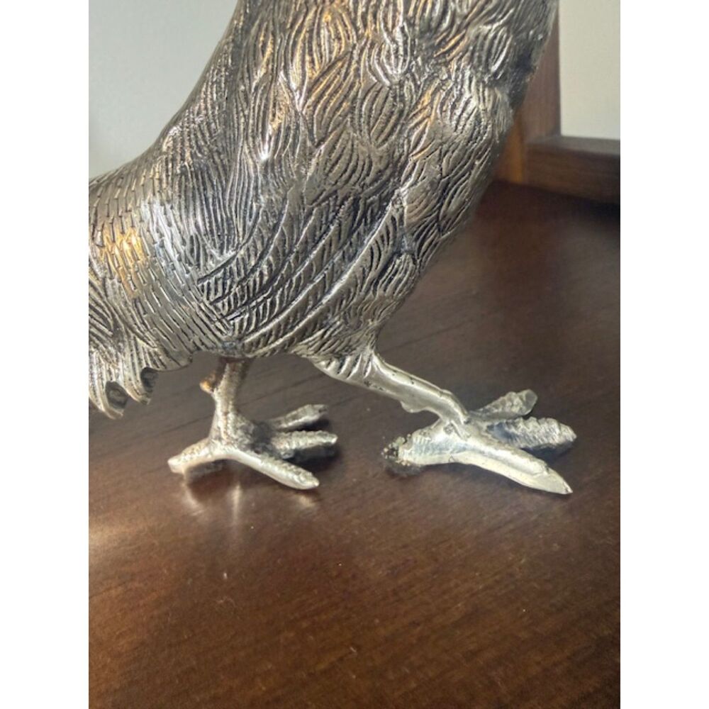 Metallic Bird Sculpture 11ʺ Decorative Accent Modern Minimalist Shelf Decor - Picture 4 of 10